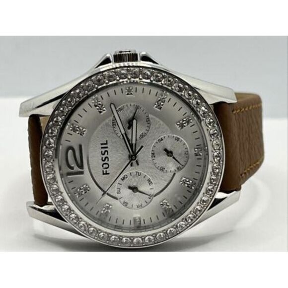 Fossil Riley ES3202 Women Silver Stainless Steel Analog Dial Quartz Watch VIA254 - Picture 7 of 12